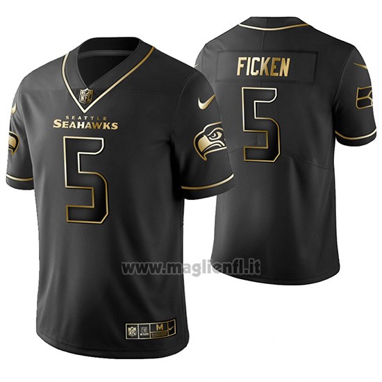 Maglia NFL Limited Seattle Seahawks Sam Ficken Golden Edition Nero